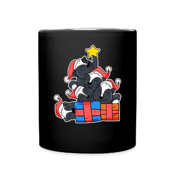 Mouffettes de sapin de Noël - Mug uni - noir - Devant