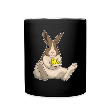 Rabbit Pizza - Full Colour Mug - black - Front