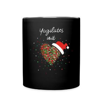 Yogilates mit Herz Yoga Pilates Nikolausmütze - Tasse einfarbig - Schwarz - Vorne