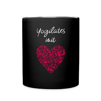 Yogilates mit Herz Fitnesskurs Fitnessstudio Yoga - Tasse einfarbig - Schwarz - Vorne