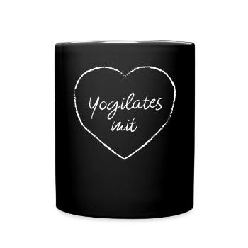 Yogilates mit Herz Pilates chinesische Medizin - Tasse einfarbig - Schwarz - Vorne