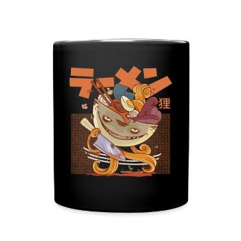 Otaku Anime Kawaii Monster Ramen - Tasse einfarbig - Schwarz - Vorne