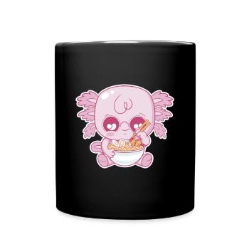 Baby Axolotl and Ramen - Tasse einfarbig - Schwarz - Vorne
