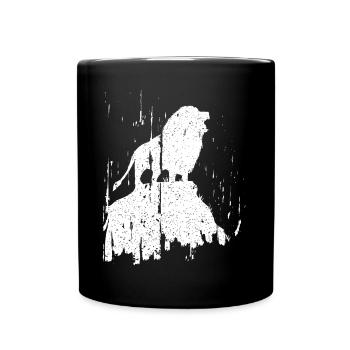 Jesus Lion Judah Faith Christian God Worship - Full Colour Mug - black - Front