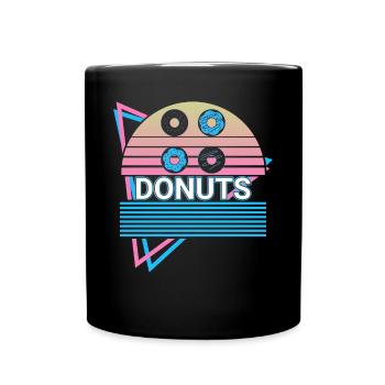 Donuts Retro Donut - Tasse einfarbig - Schwarz - Vorne