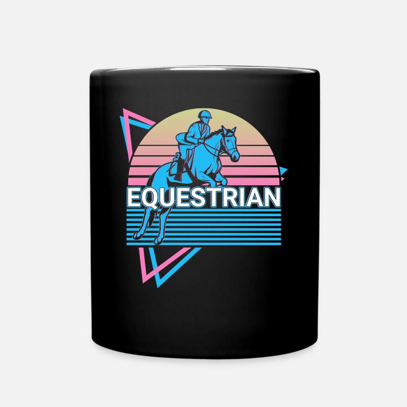 Sport équestre Cavalier Rétro Cavalier - Mug uni - noir