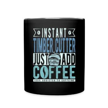 Dicton de café coupe-bois - Mug uni - noir - Devant