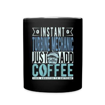 Dicton café mécanicien de turbine - Mug uni - noir - Devant