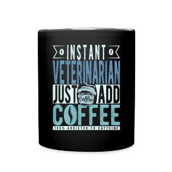 Tierarzt Kaffee Spruch - Tasse einfarbig - Schwarz - Vorne