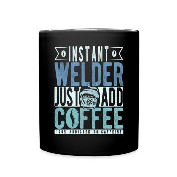 Schweißer Kaffee Spruch - Tasse einfarbig - Schwarz - Vorne
