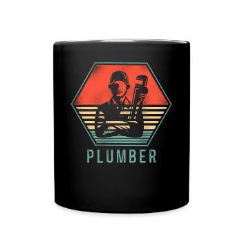 Plumbing Plumber Retro Vintage - Tasse einfarbig - Schwarz - Vorne