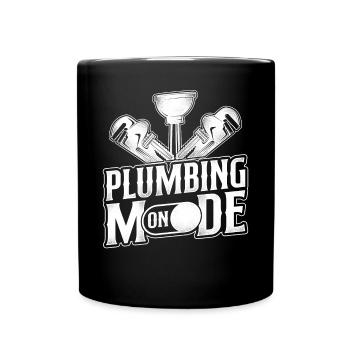 Plumbing Plumber Vintage Plumbing - Full Colour Mug - black - Front