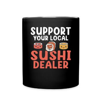 Japanese Food Sushi Lover Gift - Full Colour Mug - black - Front