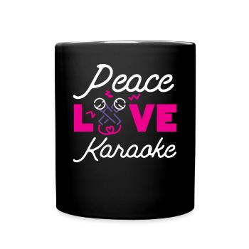 Karaoke Singer 80s Retro Peace - Tasse einfarbig - Schwarz - Vorne