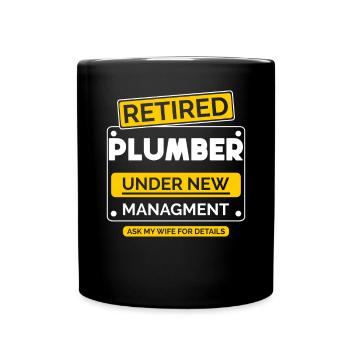 Pensionierter Klempner Rente - Tasse einfarbig - Schwarz - Vorne