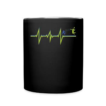 Badminton Geschenkidee Sport Design - Tasse einfarbig - Schwarz - Vorne