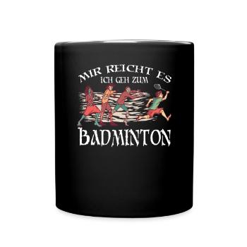 Badminton Geschenkidee Sport Design - Tasse einfarbig - Schwarz - Vorne
