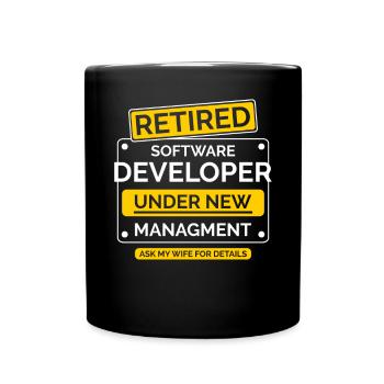 Software Developer Retirement - Full Colour Mug - black - Front