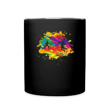 Badminton Geschenkidee Sport Design - Tasse einfarbig - Schwarz - Vorne