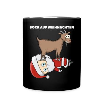 Bock Auf Weihnachten - Tasse einfarbig - Schwarz - Vorne