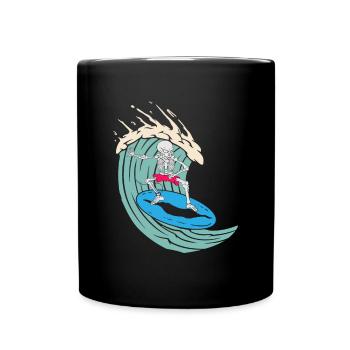 Squelette de surf - Mug uni - noir - Devant