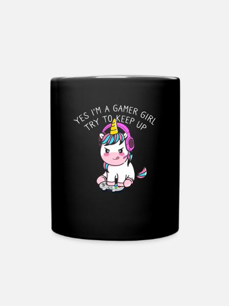 Gamer Girl Oui Im A Gamer Girl Essayez de suivre - Mug uni - noir
