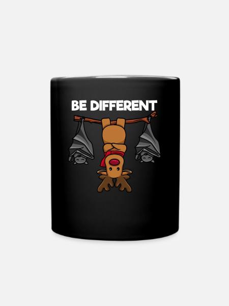 Soyez différent chauve-souris de renne - Mug uni - noir