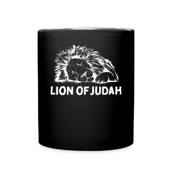 Lion of Judah Lion Judah Jesus God Church Christians - Full Colour Mug - black - Front