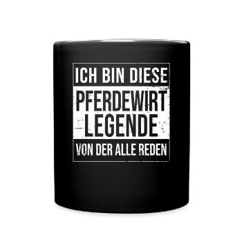 Pferde Geburtstag geboren Legende Pferdewirt - Tasse einfarbig - Schwarz - Vorne