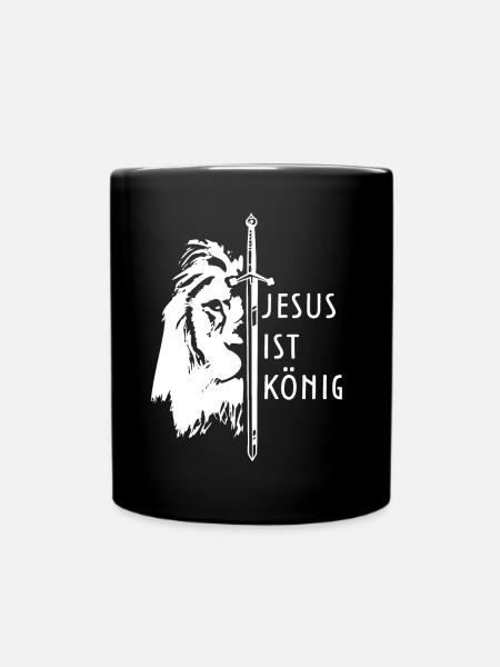 Jesus Juda Löwe Gott Bibel Glaube Christlich - Tasse einfarbig - Schwarz