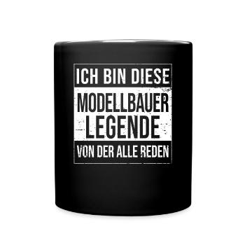 Technischer Geburtstag geboren Legende Modellbauer - Tasse einfarbig - Schwarz - Vorne