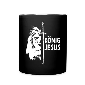 King Jesus Lion Judah God Christian Christian - Full Colour Mug - black - Front