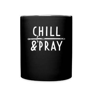 Pray Prayer Pray Chill Jesus God Christian Church - Full Colour Mug - black - Front