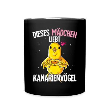 Kanarienvogel Mädchen - Tasse einfarbig - Schwarz - Vorne