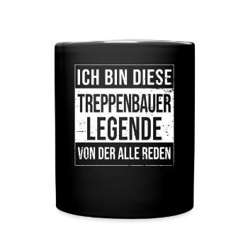 Zimmermann Geburtstag geboren Legende Treppenbauer - Tasse einfarbig - Schwarz - Vorne