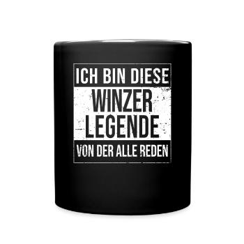Weinbauer Geburtstag geboren Legende Winzer - Tasse einfarbig - Schwarz - Vorne