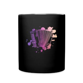 Akkordeon Aquarell - Akkordeon Akkordeonspieler - Tasse einfarbig - Schwarz - Vorne