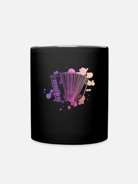 Akkordeon Aquarell - Akkordeon Akkordeonspieler - Tasse einfarbig - Schwarz