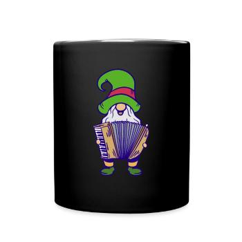 Weihnachtswichtel Akkordeon - Akkordeonspieler - Tasse einfarbig - Schwarz - Vorne