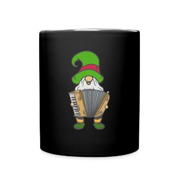 Weihnachtswichtel Akkordeon - Akkordeonspieler - Tasse einfarbig - Schwarz - Vorne