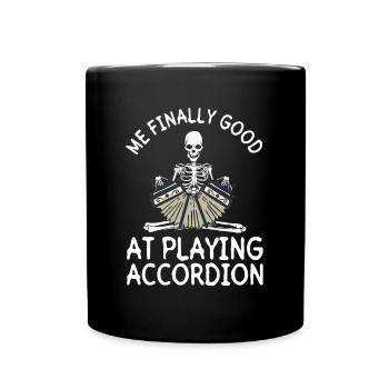 Endlich gut Akkordeon spielen - Akkordeonspieler - Tasse einfarbig - Schwarz - Vorne
