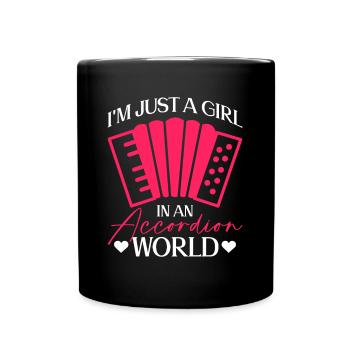 Je ne suis qu’une fille dans un monde d’accordéon - Akkordeon - Mug uni - noir - Devant