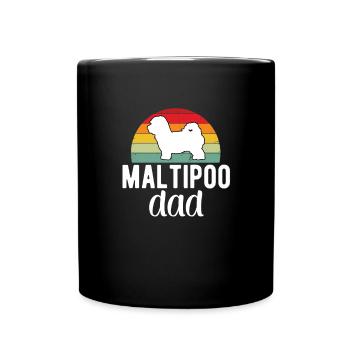 Maltipoo Family Dog Gift - Full Colour Mug - black - Front