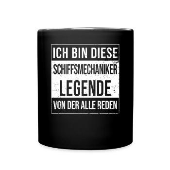 Motorenwärter Geburtstag geboren Legende - Tasse einfarbig - Schwarz - Vorne