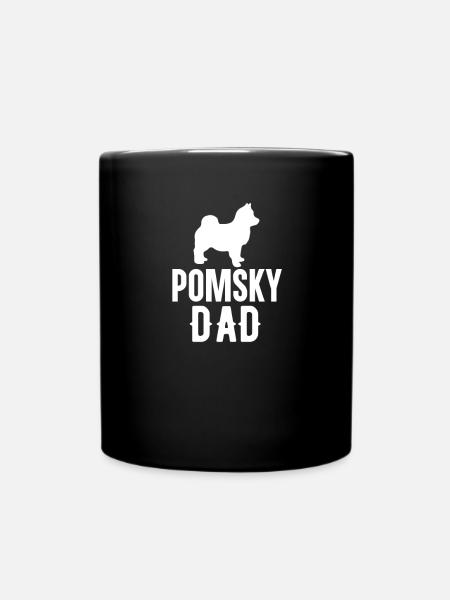 Pomsky papa chien propriétaire chien race chien Pomsky - Mug uni - noir