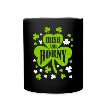 Irish and Horny Saint Patrick‘s Day Party - Tasse einfarbig - Schwarz - Vorne