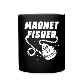 Magnetfischer Magnetangeln Schatzsuche - Tasse einfarbig - Schwarz - Vorne