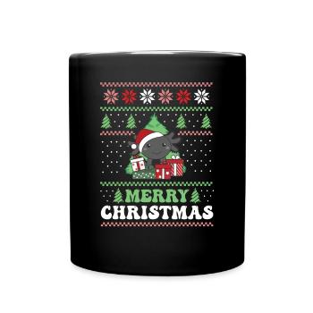 Joyeux Noël rétro moche Noël Axolotl - Mug uni - noir - Devant