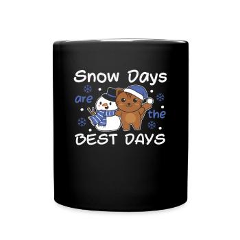 Cat Snow Days are the best days Snowman - Full Colour Mug - black - Front