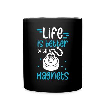 Magnet Fisherman Magnetic Fishing Treasure Hunt - Full Colour Mug - black - Front